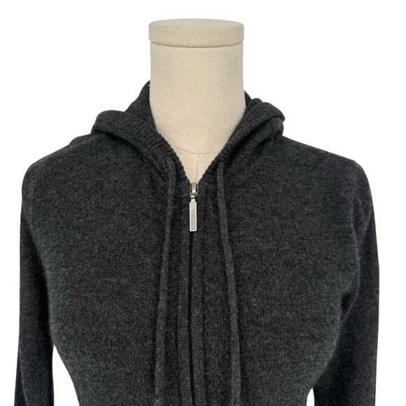 Vince Cashmere Zipper Front Hoodie Sweater Women's Size XS Grey Casual Designer - Picture 4 of 9